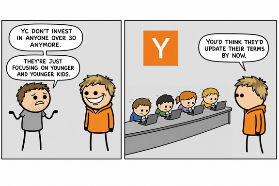 Comic strip: Younger and Younger