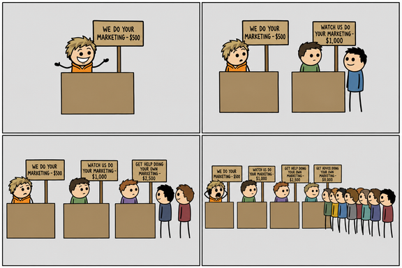 Comic strip: The Value Ladder