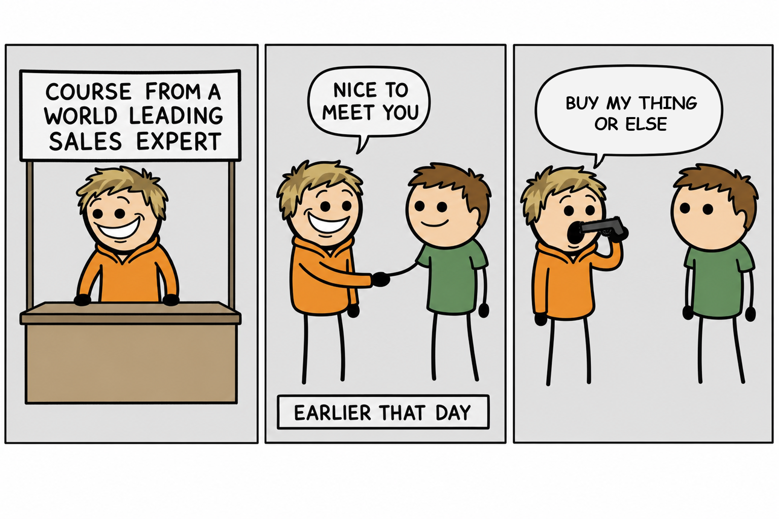 Comic strip: The Sales Expert