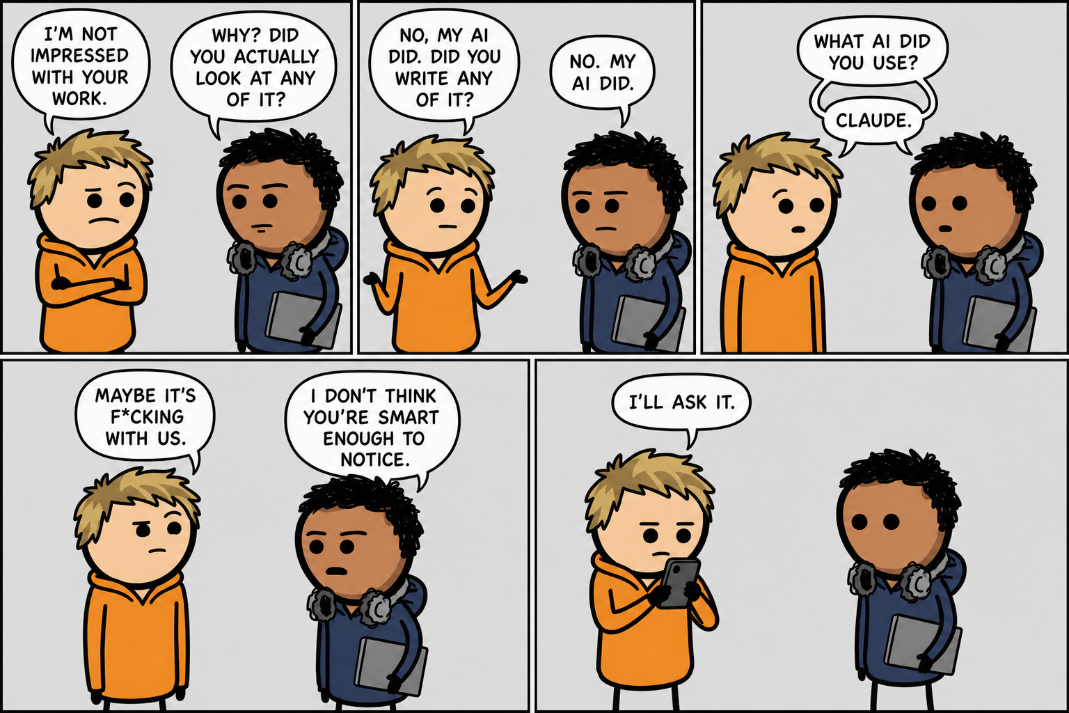 Comic strip: Same AI